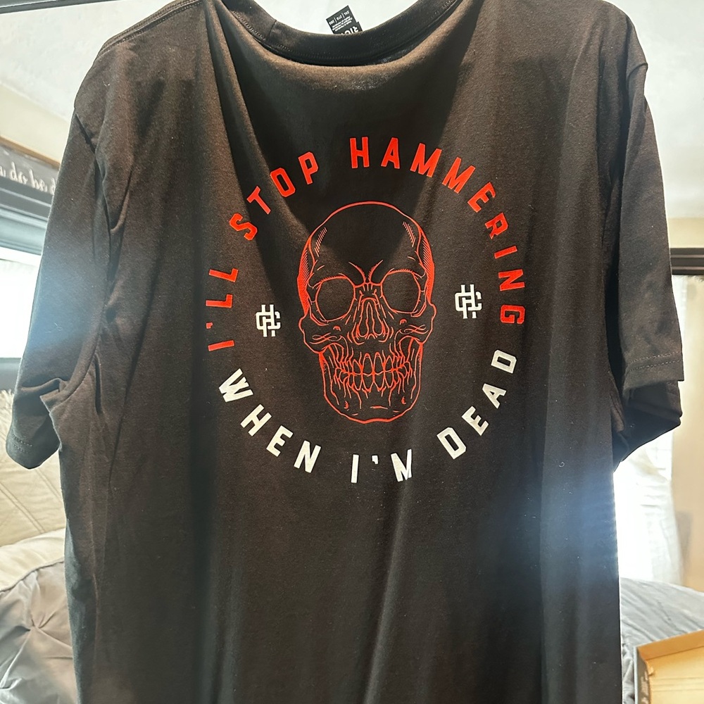 Cameron Hanes I’ll stop hammering when I’m dead and Red Tees with Skull Graphic